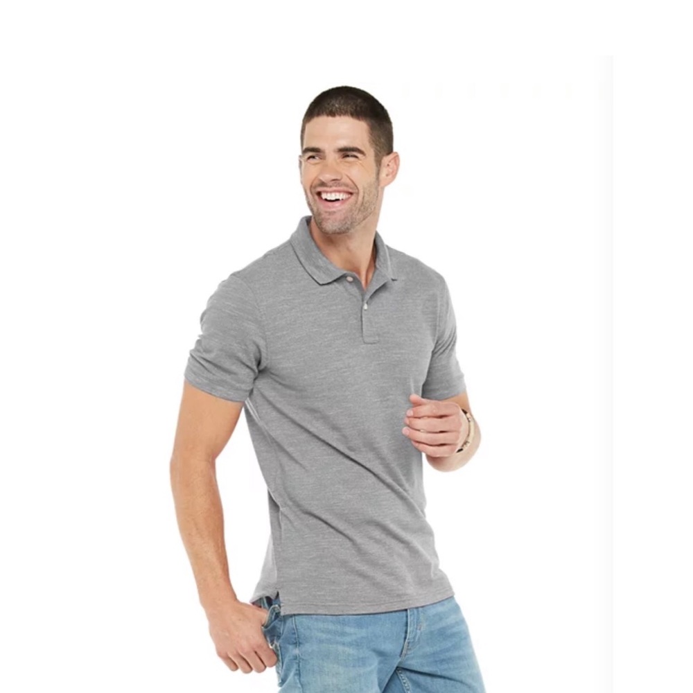 NWT Sonoma Supersoft Pique Polo / XXL Koala Grey Button Polo Shirt - Picture 1 of 8
